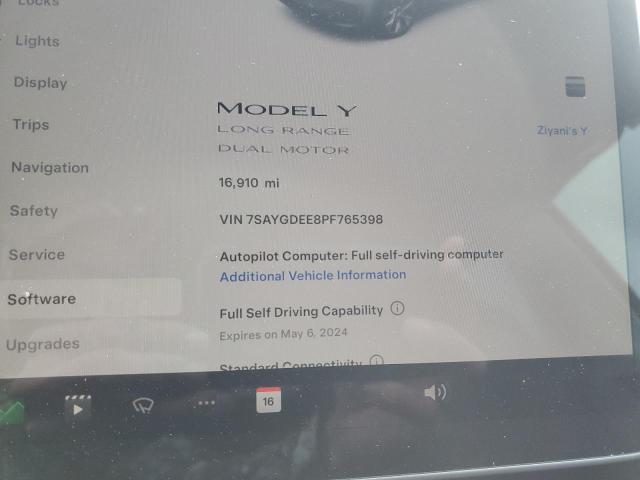 2023 Tesla Model Y VIN: 7SAYGDEE8PF765398 Lot: 54871954