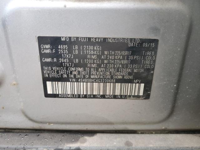 2016 Subaru Outback 2.5I Premium VIN: 4S4BSBHC4G3230688 Lot: 54427814