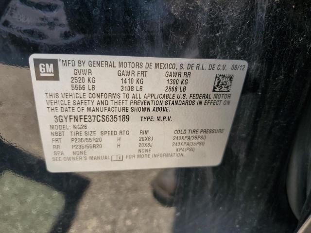 2012 Cadillac Srx Premium Collection VIN: 3GYFNFE37CS635189 Lot: 55937144