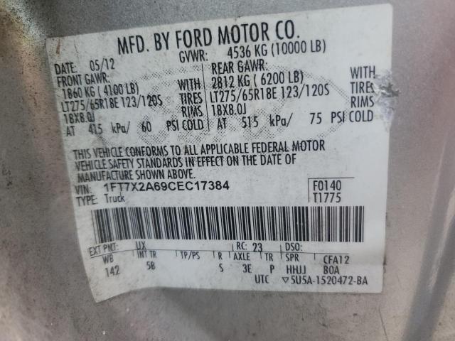 2012 Ford F250 Super Duty VIN: 1FT7X2A69CEC17384 Lot: 56423834