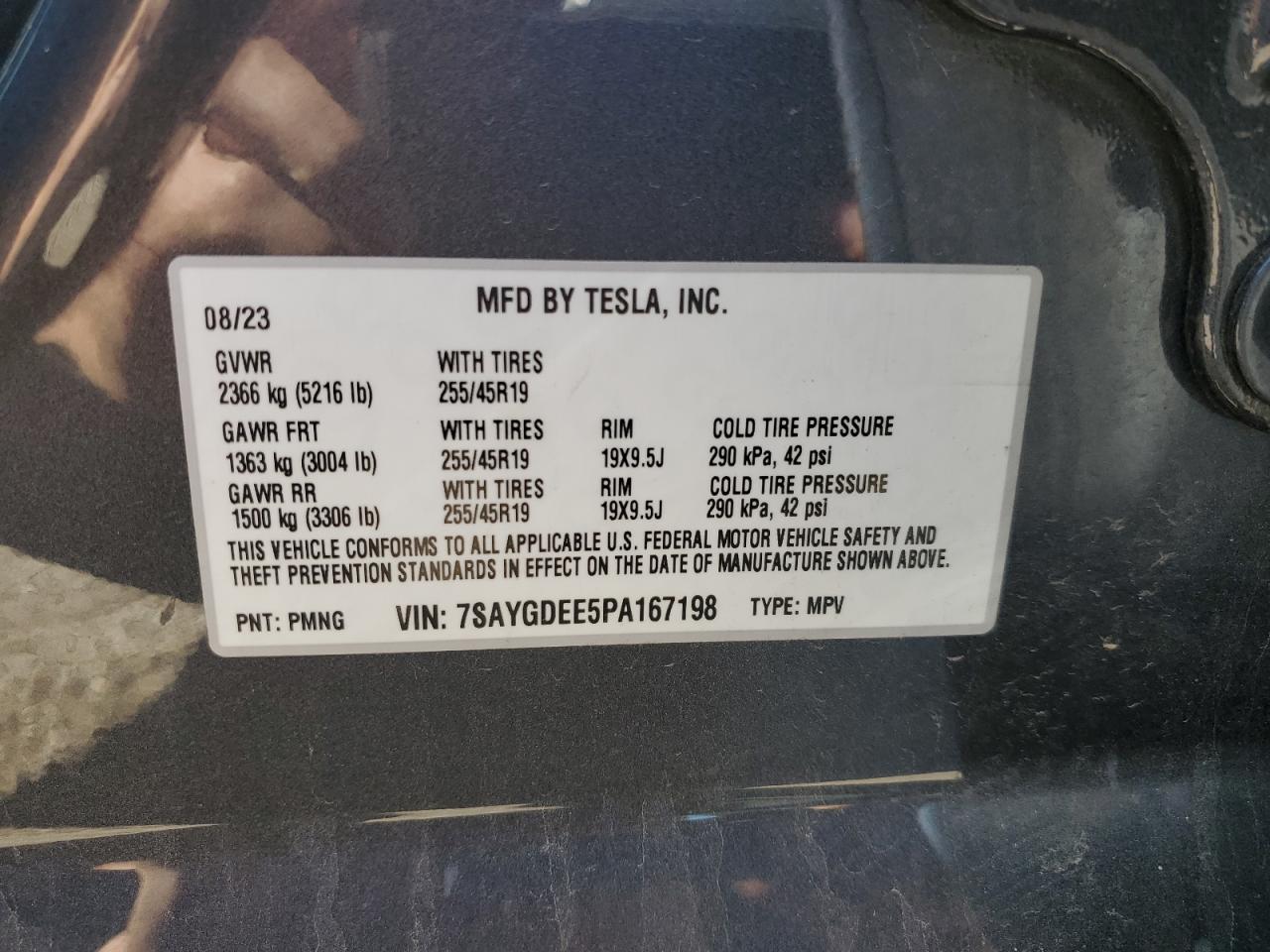 7SAYGDEE5PA167198 2023 Tesla Model Y