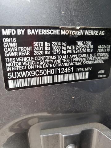 VIN 5UXWX9C50H0T12461 2017 BMW X3, Xdrive28I no.13