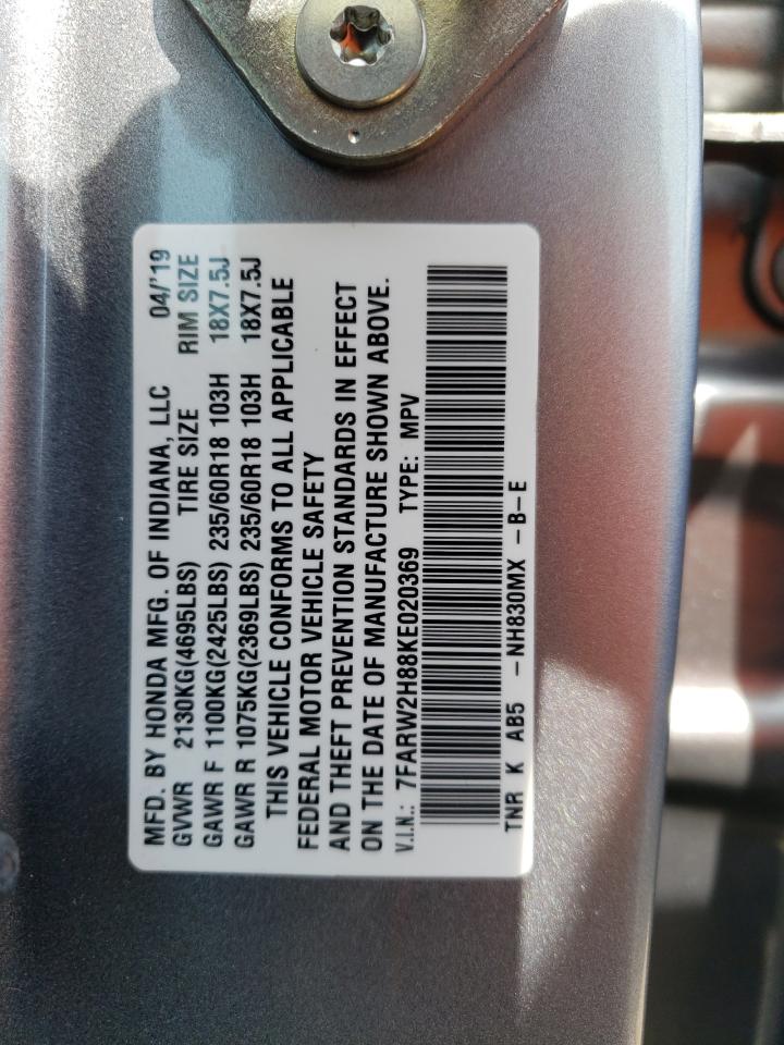7FARW2H88KE020369 HONDA CRV 2019