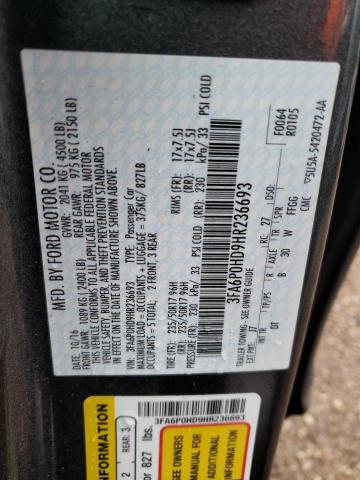 VIN 3FA6P0HD9HR236693 2017 Ford Fusion, SE no.12