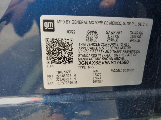 2022 Chevrolet Equinox Ls VIN: 3GNAXSEV5NS174590 Lot: 54257994