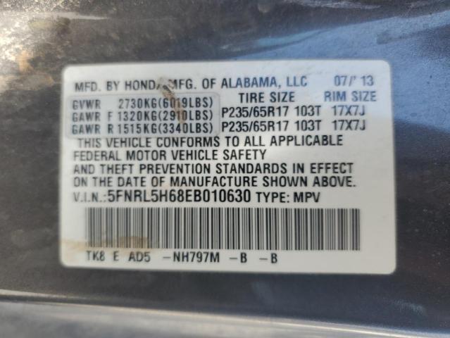 2014 Honda Odyssey Exl VIN: 5FNRL5H68EB010630 Lot: 54785044