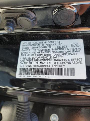 2021 Honda Pilot Exl VIN: 5FNYF6H56MB100664 Lot: 55485494