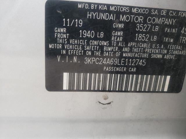 2020 Hyundai Accent Se VIN: 3KPC24A69LE112745 Lot: 55688744