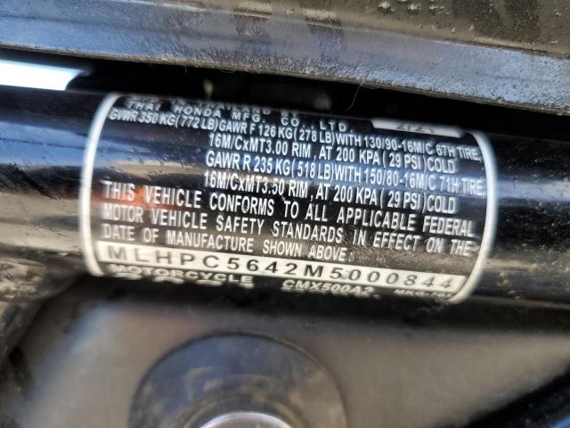 2021 HONDA CMX500 A2 MLHPC5642M5000844