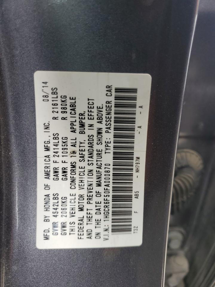 2015 Honda Accord Hybrid Exl vin: 1HGCR6F50FA000870