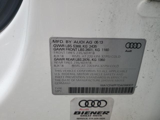 2013 Audi Q5 Premium VIN: WA1CFAFP7DA098007 Lot: 52726804