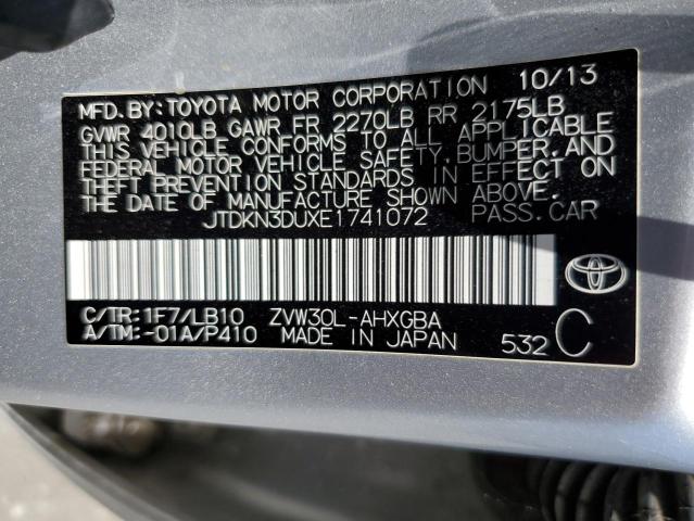 2014 Toyota Prius VIN: JTDKN3DUXE1741072 Lot: 57159154