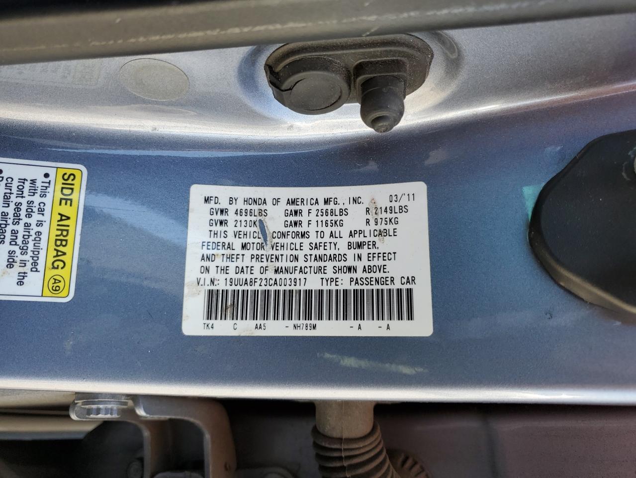 19UUA8F23CA003917 2012 Acura Tl