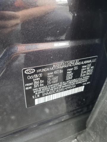 2020 Hyundai Santa Fe Sel VIN: 5NMS3CADXLH290254 Lot: 56037334