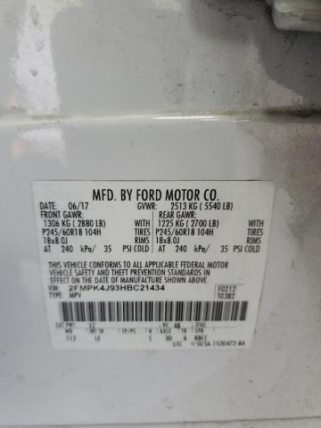 2017 Ford Edge Sel VIN: 2FMPK4J93HBC21434 Lot: 55561394