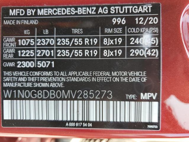 2021 Mercedes-Benz Glc 300 VIN: W1N0G8DB0MV285273 Lot: 56857544