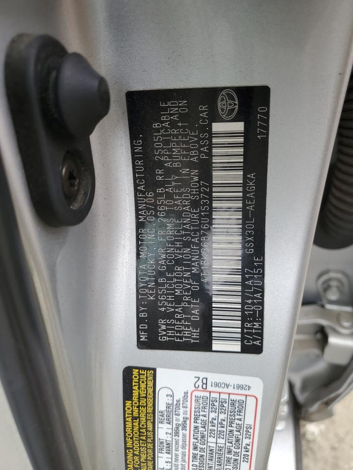 4T1BK36B76U153727 2006 Toyota Avalon Xl