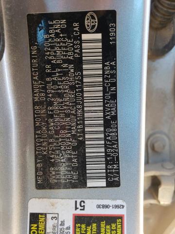 2018 TOYOTA CAMRY L - 4T1B11HK8JU011755