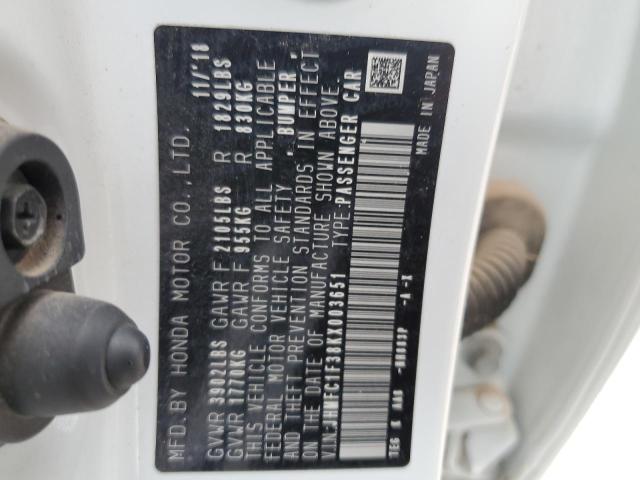 2019 Honda Civic Ex VIN: JHMFC1F38KX003651 Lot: 54505604