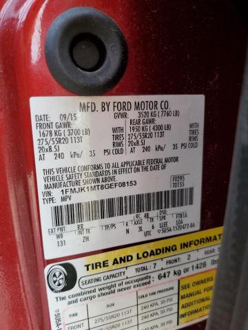 2016 Ford Expedition El Platinum VIN: 1FMJK1MT8GEF08153 Lot: 55955794