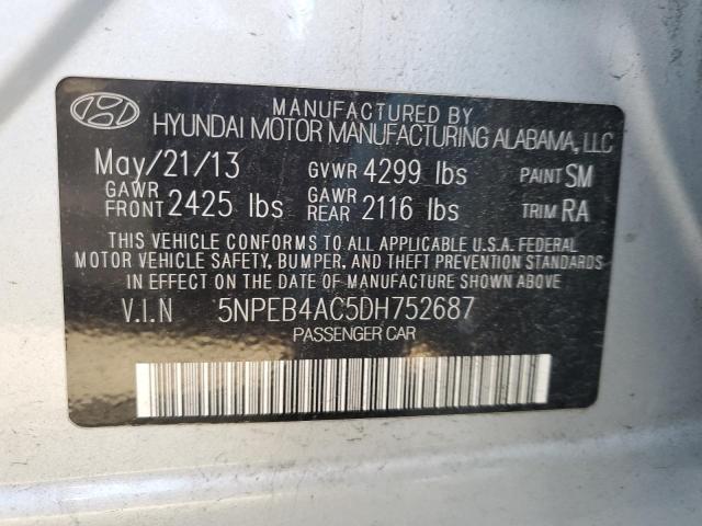 2013 Hyundai Sonata Gls VIN: 5NPEB4AC5DH752687 Lot: 56611634