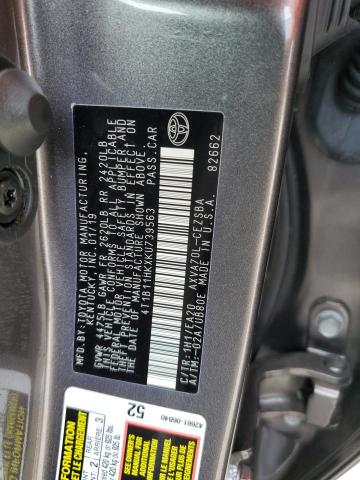 2019 Toyota Camry L VIN: 4T1B11HKXKU739563 Lot: 54712344