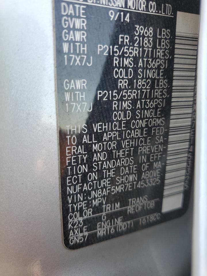 JN8AF5MR7ET453325 2014 Nissan Juke S