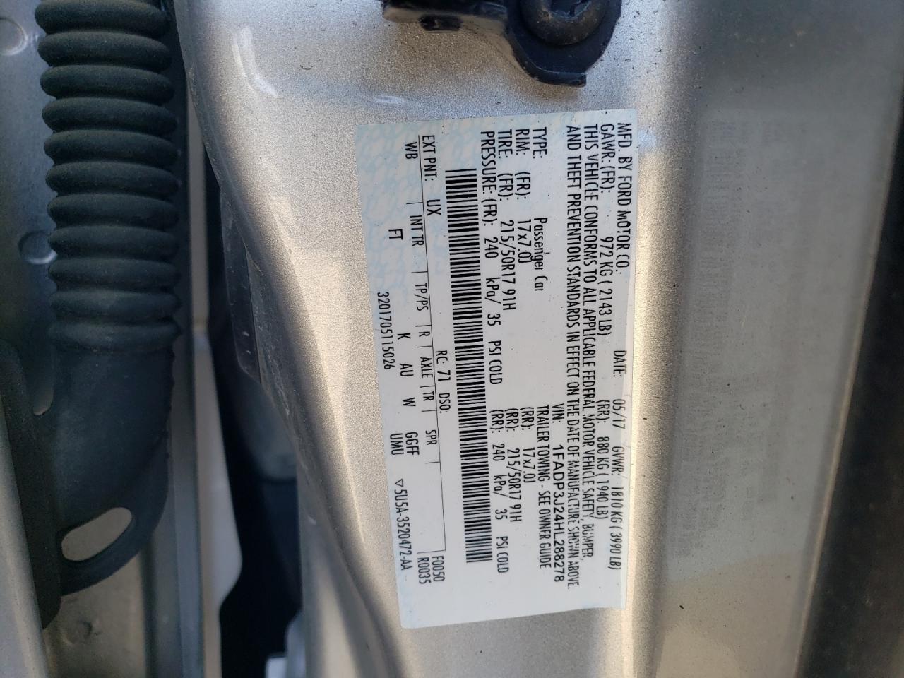 1FADP3J24HL288278 2017 Ford Focus Titanium