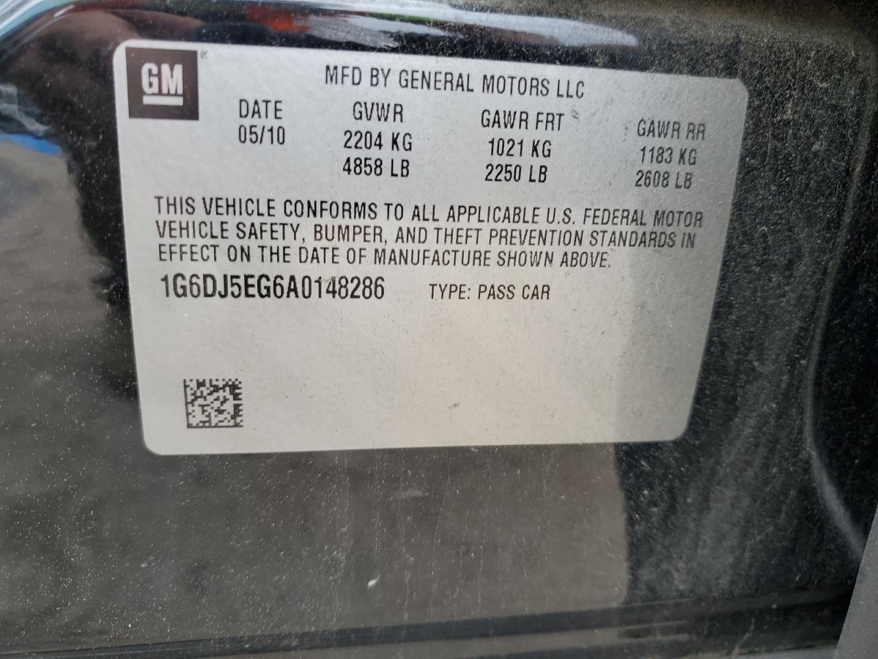 1G6DJ5EG6A0148286 2010 Cadillac Cts Performance Collection