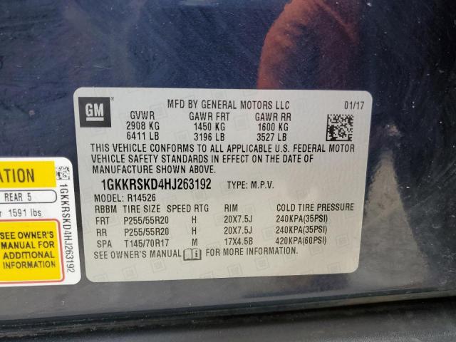 2017 GMC Acadia Limited Slt-2 VIN: 1GKKRSKD4HJ263192 Lot: 56527734