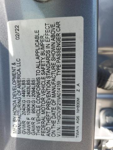 2022 Honda Accord Hybrid Sport VIN: 1HGCV3F21NA014159 Lot: 55867594