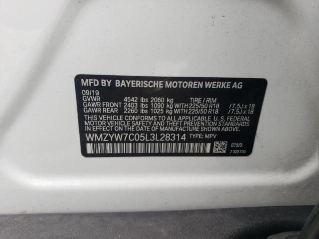 2020 Mini Cooper S Countryman VIN: WMZYW7C05L3L28314 Lot: 57200114