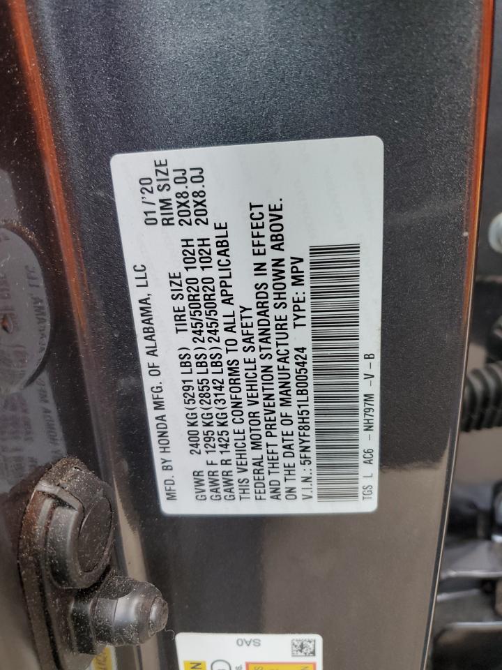 5FNYF8H51LB005424 2020 Honda Passport Exl