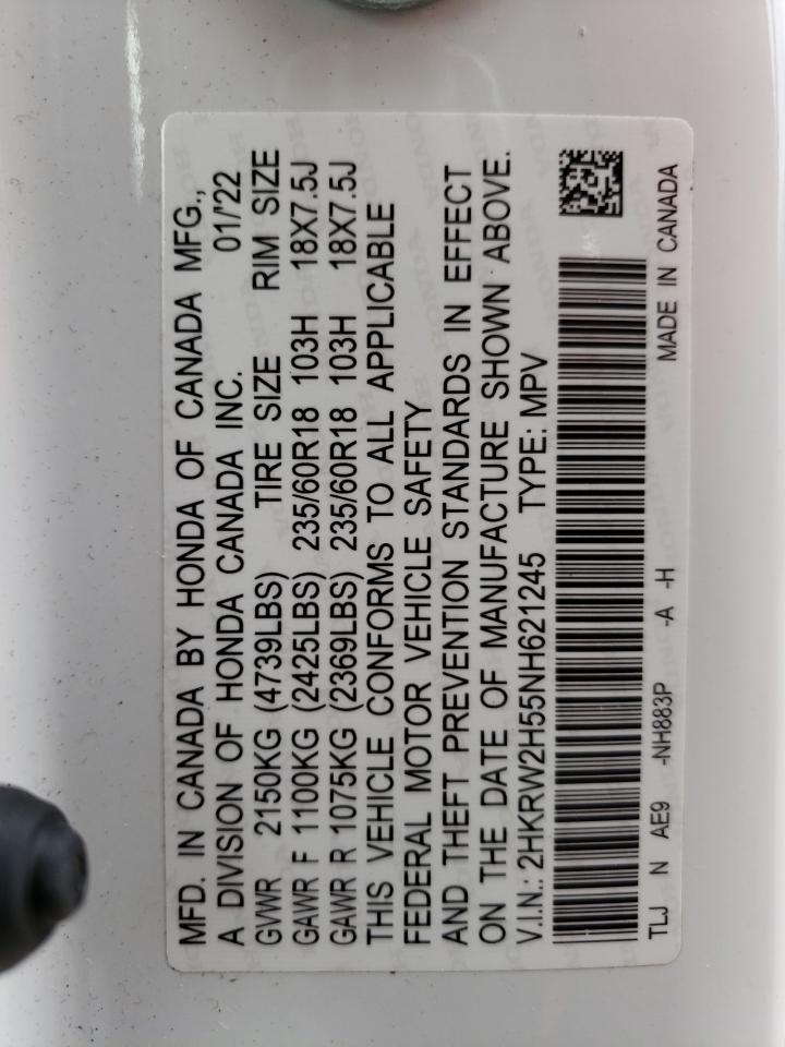 2HKRW2H55NH621245 2022 Honda Cr-V Ex