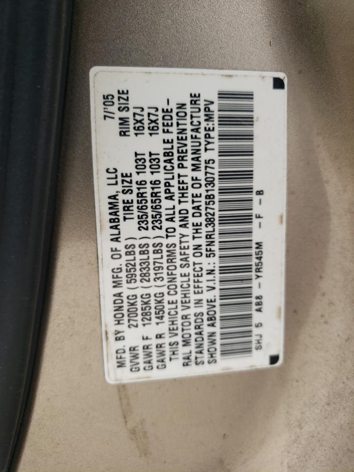 5FNRL38275B130775 2005 Honda Odyssey Lx