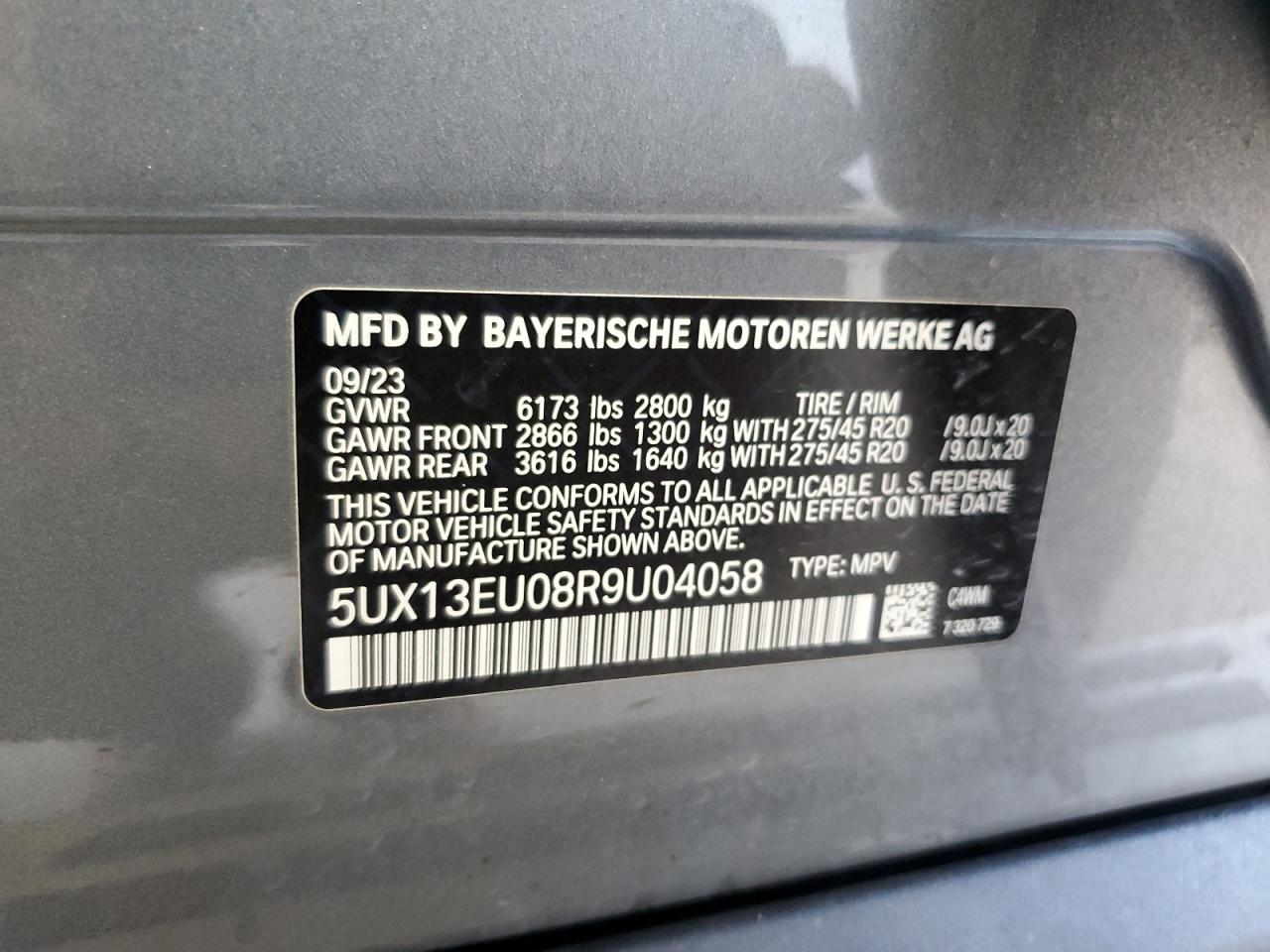 5UX13EU08R9U04058 2024 BMW X5 Sdrive 40I