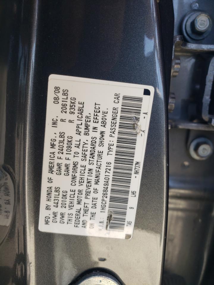 1HGCP26849A017216 2009 Honda Accord Exl