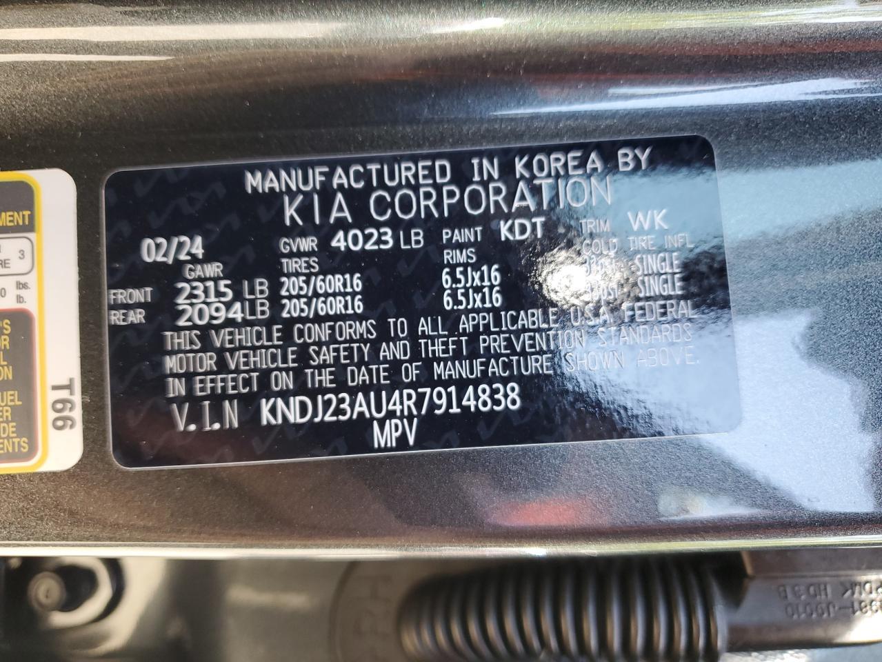 KNDJ23AU4R7914838 2024 Kia Soul Lx