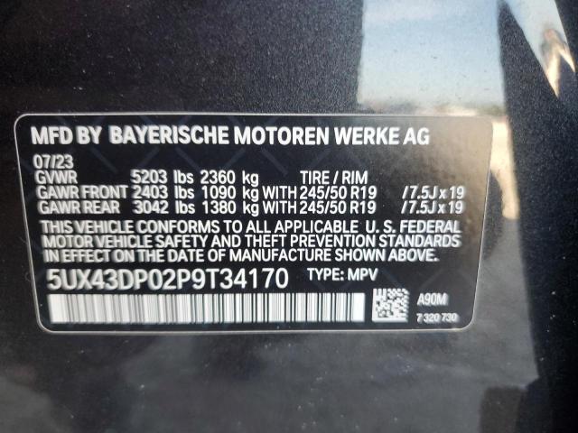 2023 BMW X3 Sdrive30I VIN: 5UX43DP02P9T34170 Lot: 53117854