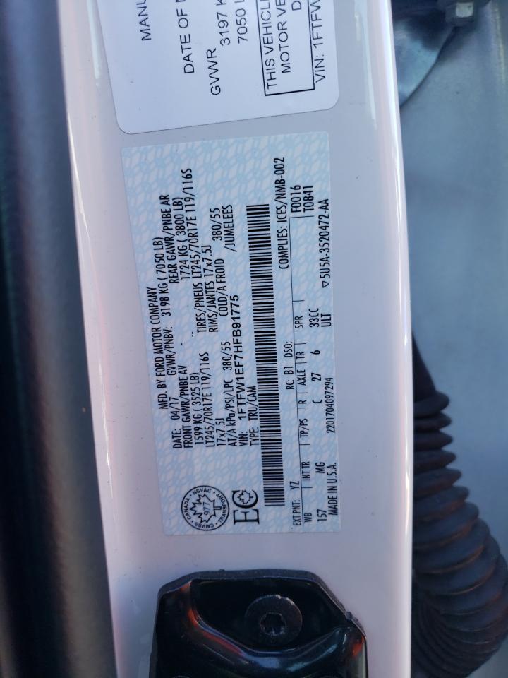 1FTFW1EF7HFB91775 2017 Ford F150 Supercrew