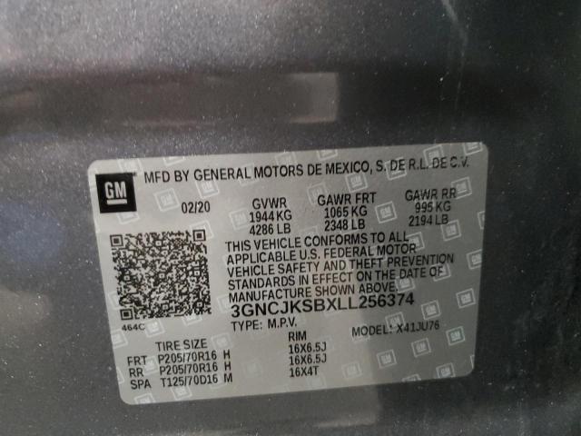 2020 Chevrolet Trax Ls VIN: 3GNCJKSBXLL256374 Lot: 56486664