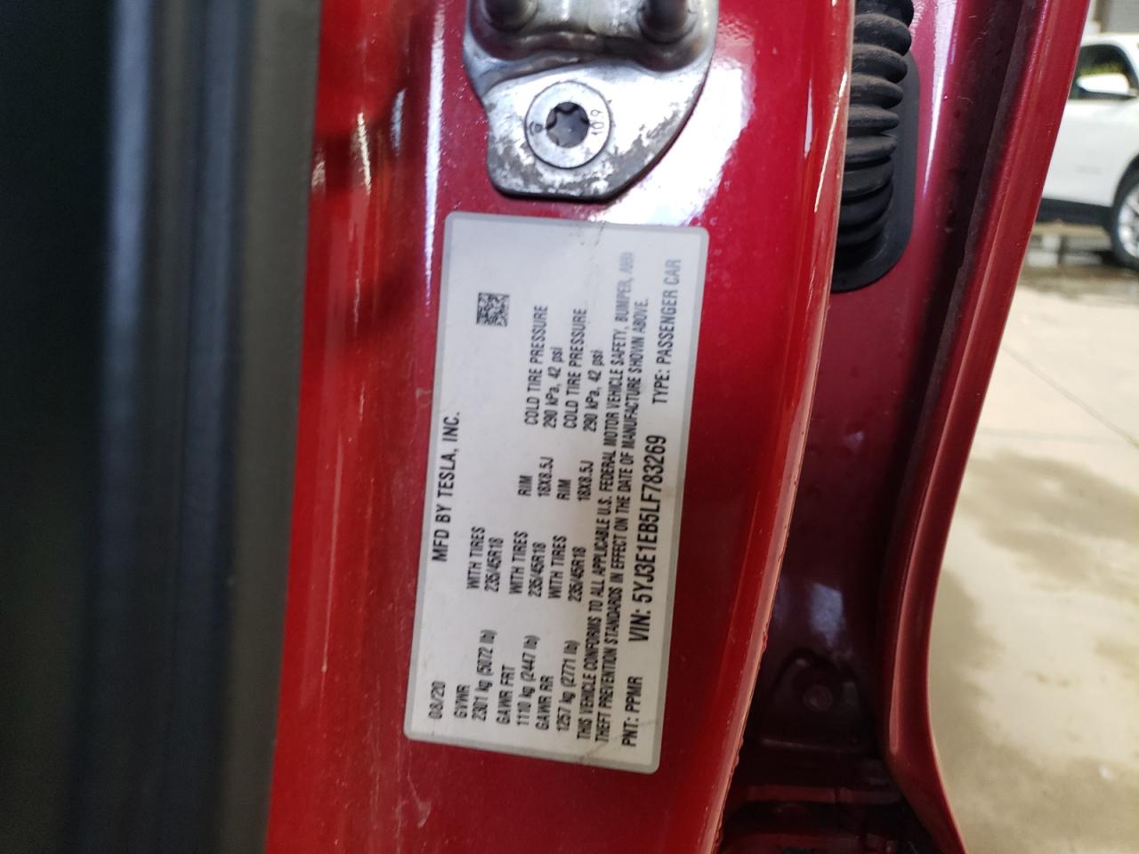 5YJ3E1EB5LF783269 2020 Tesla Model 3