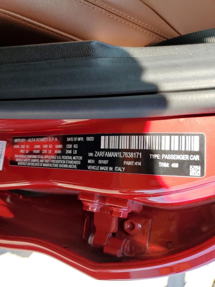 ZARFAMAN1L7638171 2020 Alfa Romeo Giulia