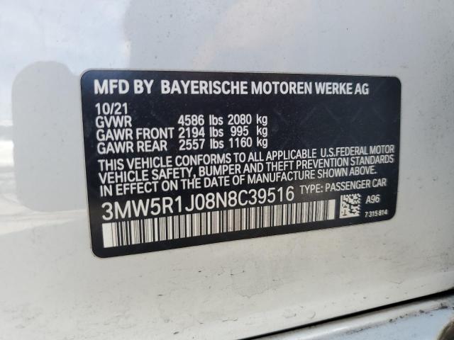 2022 BMW 330I VIN: 3MW5R1J08N8C39516 Lot: 53613084