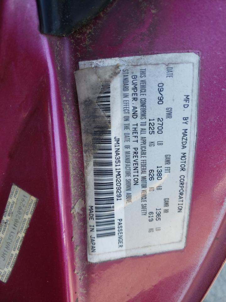 JM1NA3511M0209291 1991 Mazda Mx-5 Miata
