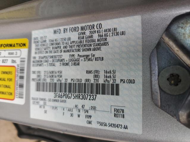 3FA6P0G75HR307237 2017 FORD FUSION - Image 12