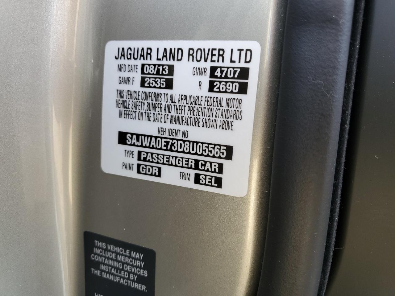 SAJWA0E73D8U05565 2013 Jaguar Xf