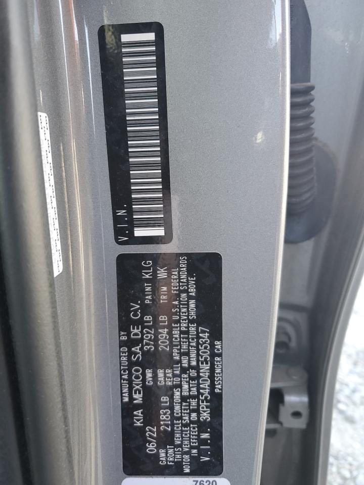 3KPF54AD4NE505347 2022 Kia Forte Gt Line