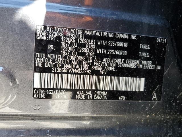 2021 Toyota Rav4 Xle Premium VIN: 2T3B6RFV7MW023792 Lot: 56264164