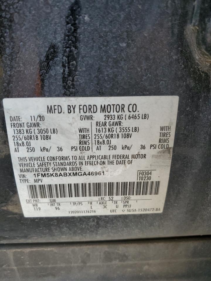 1FM5K8ABXMGA46961 2021 Ford Explorer Police Interceptor